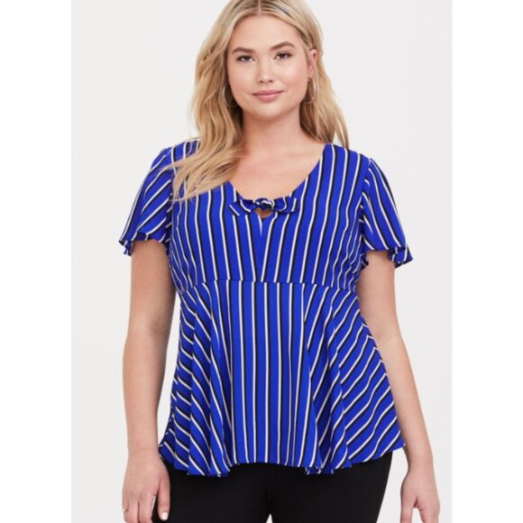 Torrid Striped Blouse 1X - Picture 1 of 8